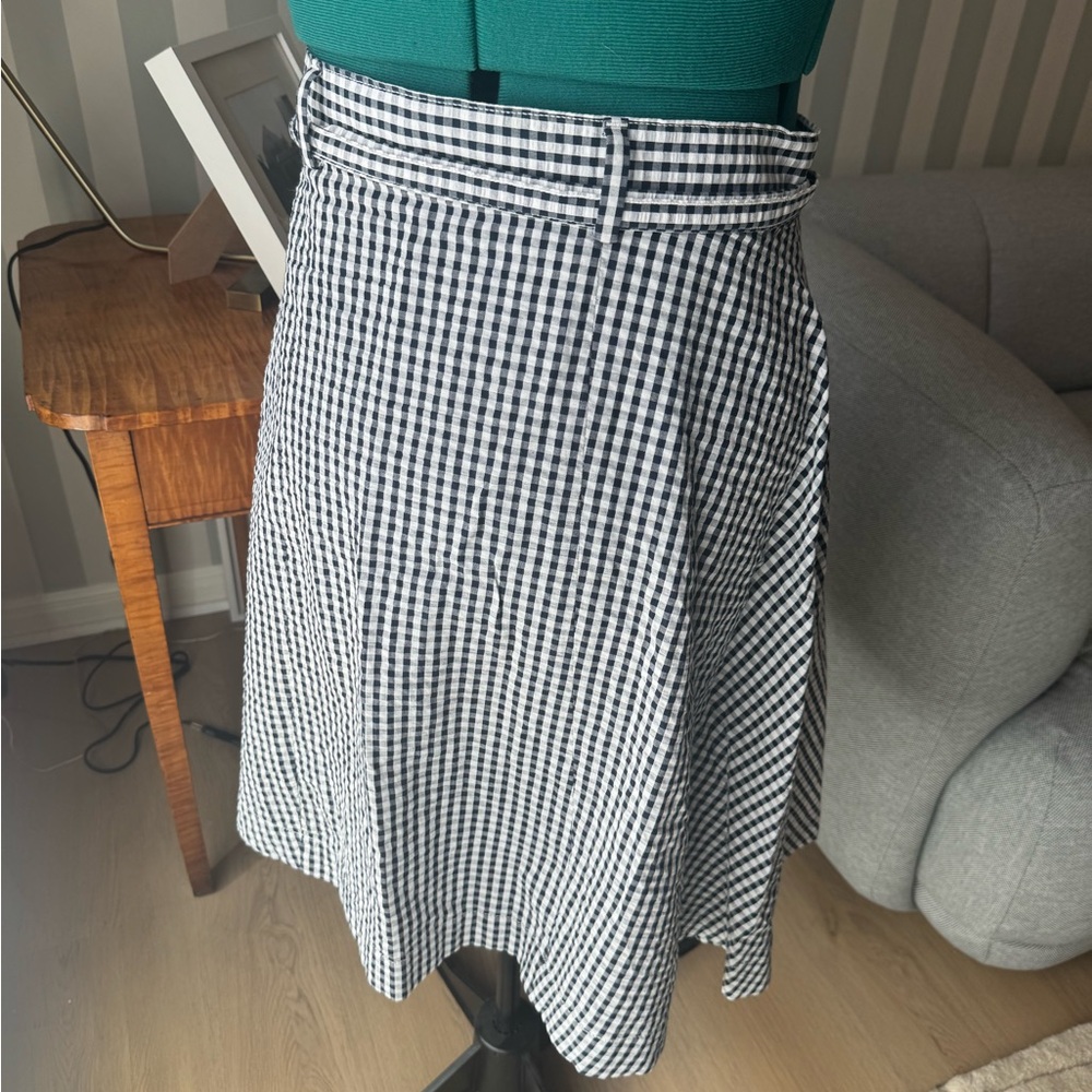 Brooks Brothers Black and White Gingham  seersucker Skirt - Picture 5 of 7